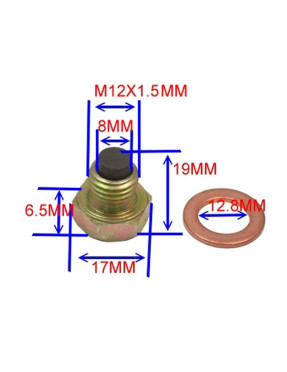 Tornillo magnetico vaciado de aceite M12x1.50mm medidas