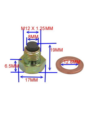 Tornillo magnético vaciado de aceite M12x1.25mm medidas