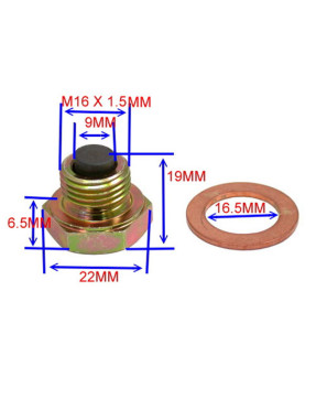 Tornillo magnético vaciado de aceite M16x1.50mm medidas