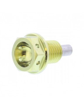 Tornillo magnético vaciado de aceite M12x1.50mm 15mm Titanio Dorado