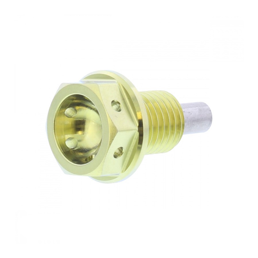 Tornillo magnético vaciado de aceite M12x1.50mm 15mm Titanio Dorado