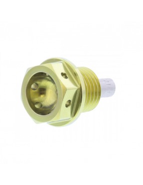 Tornillo magnético vaciado de aceite M14x1.50mm 12mm Titanio dorado