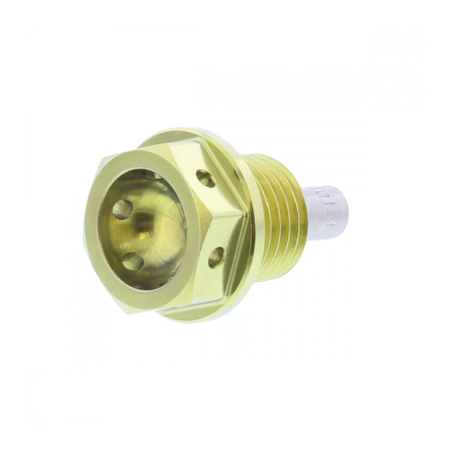 Tornillo magnético vaciado de aceite M14x1.50mm 12mm Titanio dorado